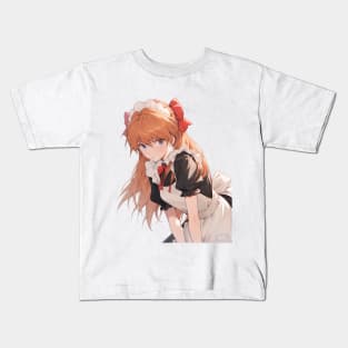 Asuka Langley Soryu Neon Genesis Evangelion Maid Dress Kids T-Shirt